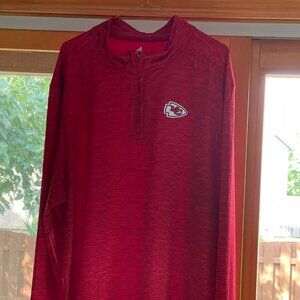 Antigua Mens Kansas City Chiefs Red Quarter Zip Lightweight Pullover - Size XXL